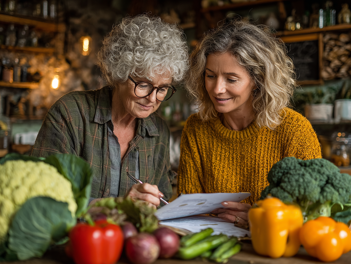 Дієтолог консультує літню жінку щодо здорового харчування